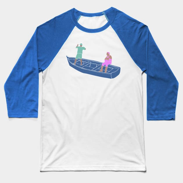 Fishermen on Boat Baseball T-Shirt by Design by Maria 